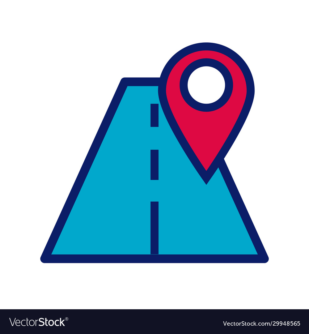 Road with pin pointer location line and fill style