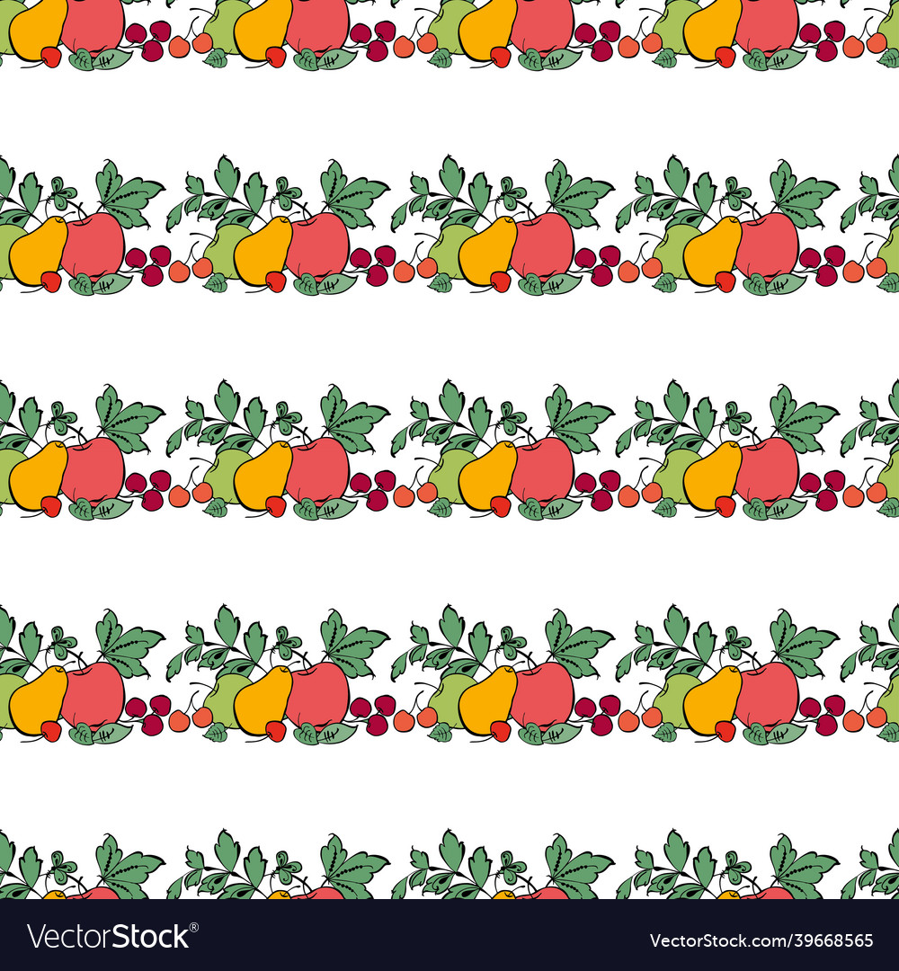 Seamless pattern from drawn ripe