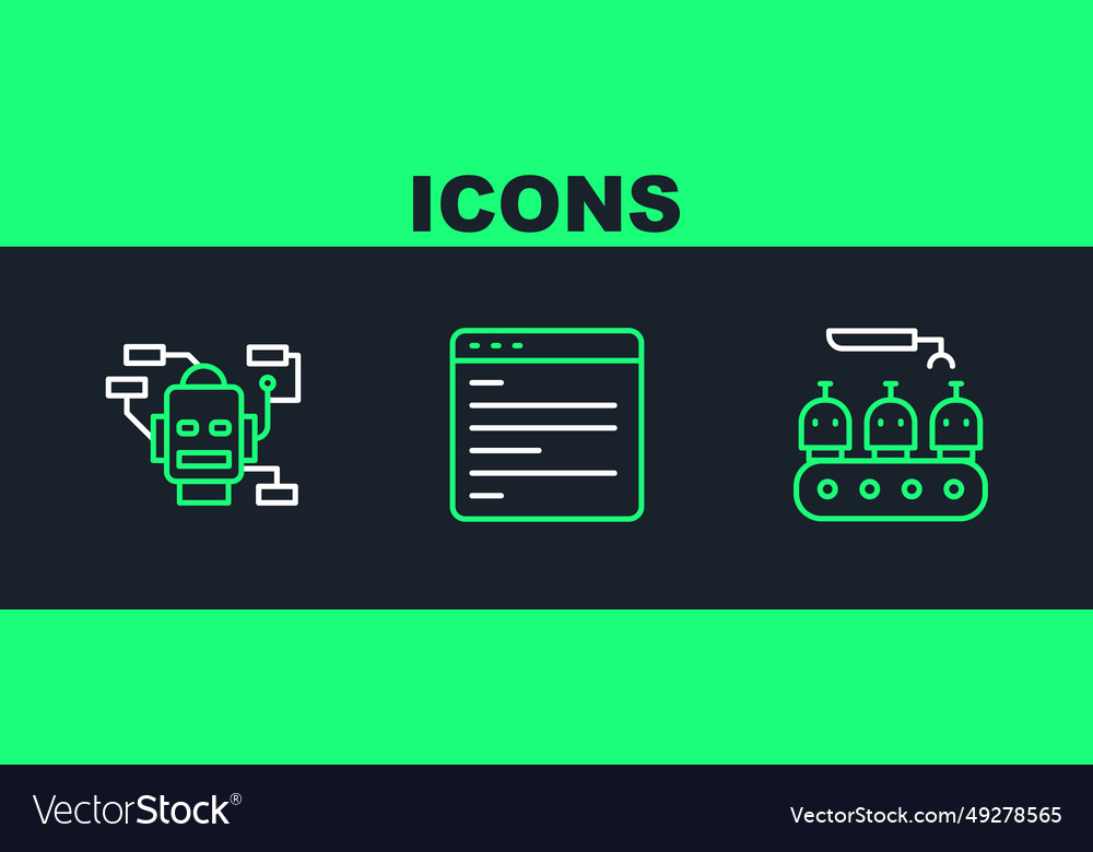 Set line industrial production of robots robot Vector Image Set line industrial production of robots robot