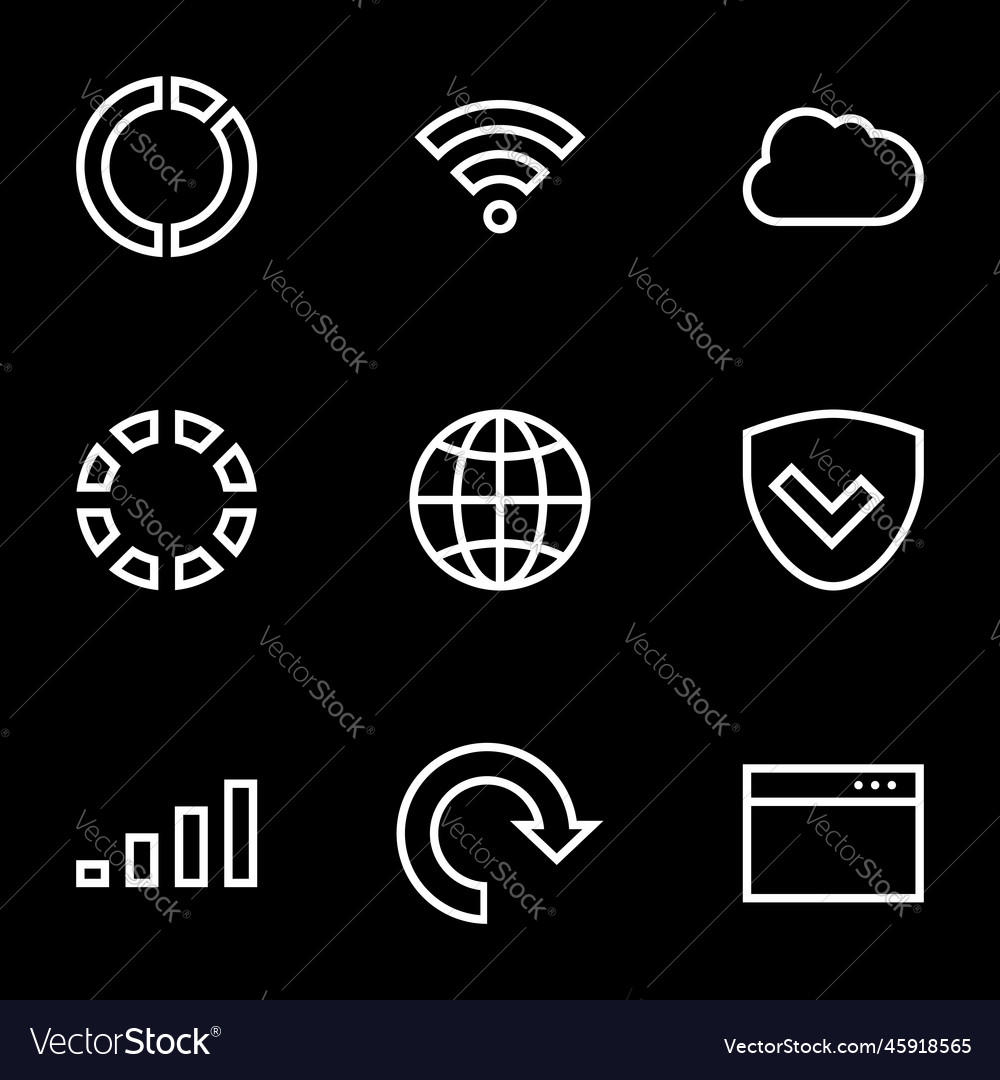 Set of simple icons on a theme web internet vector image Set of simple icons on a theme web internet