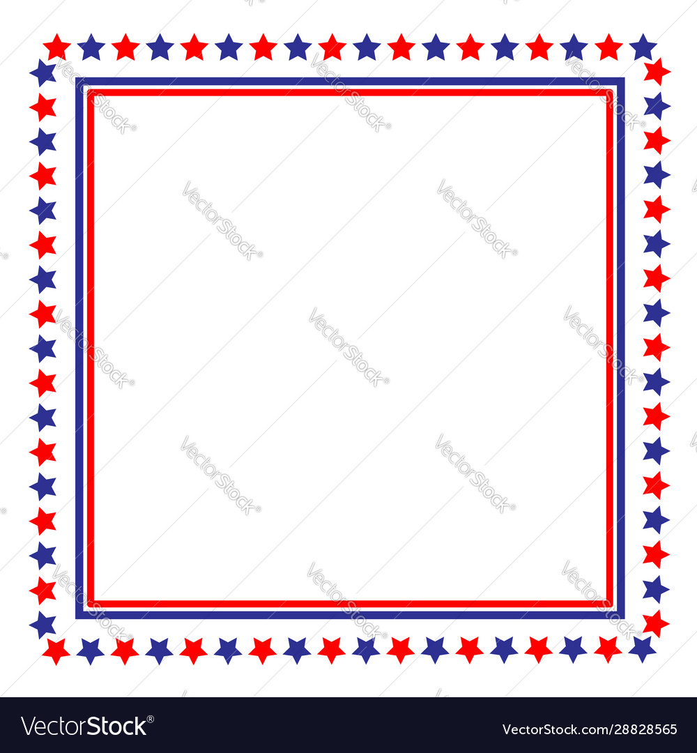 Usa flag symbolism frame border Royalty Free Vector Image