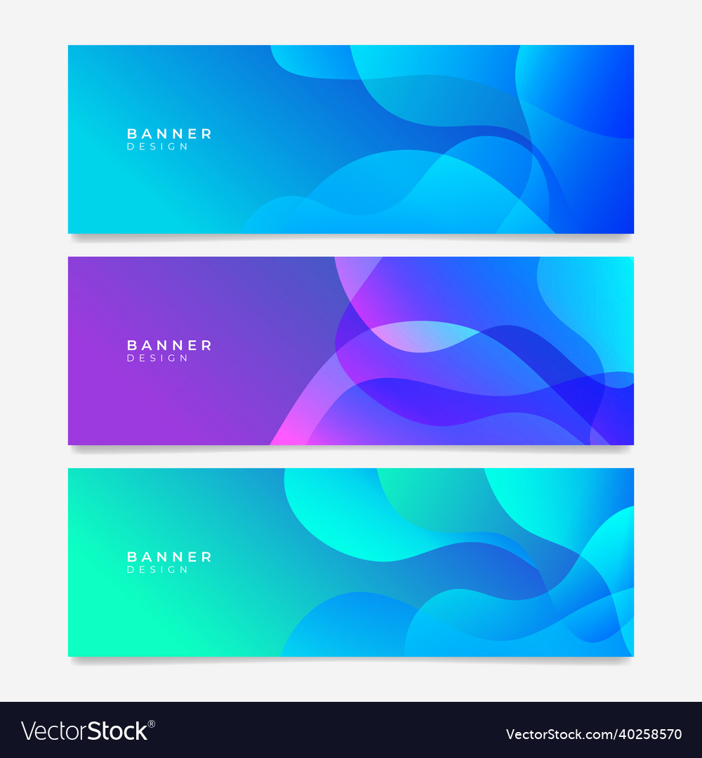 Abstract blue banner design web template set