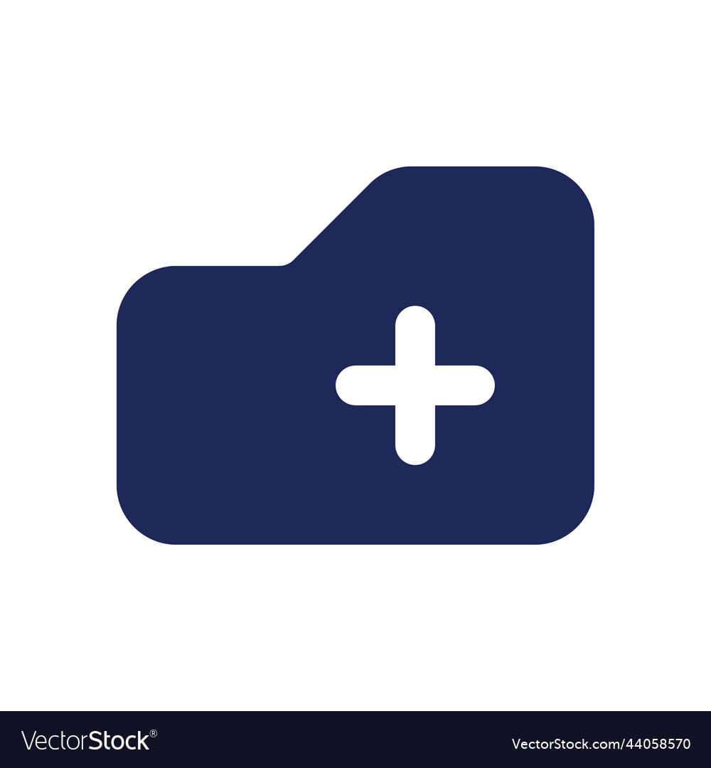 Add to folder black glyph ui icon vector image Add to folder black glyph ui icon