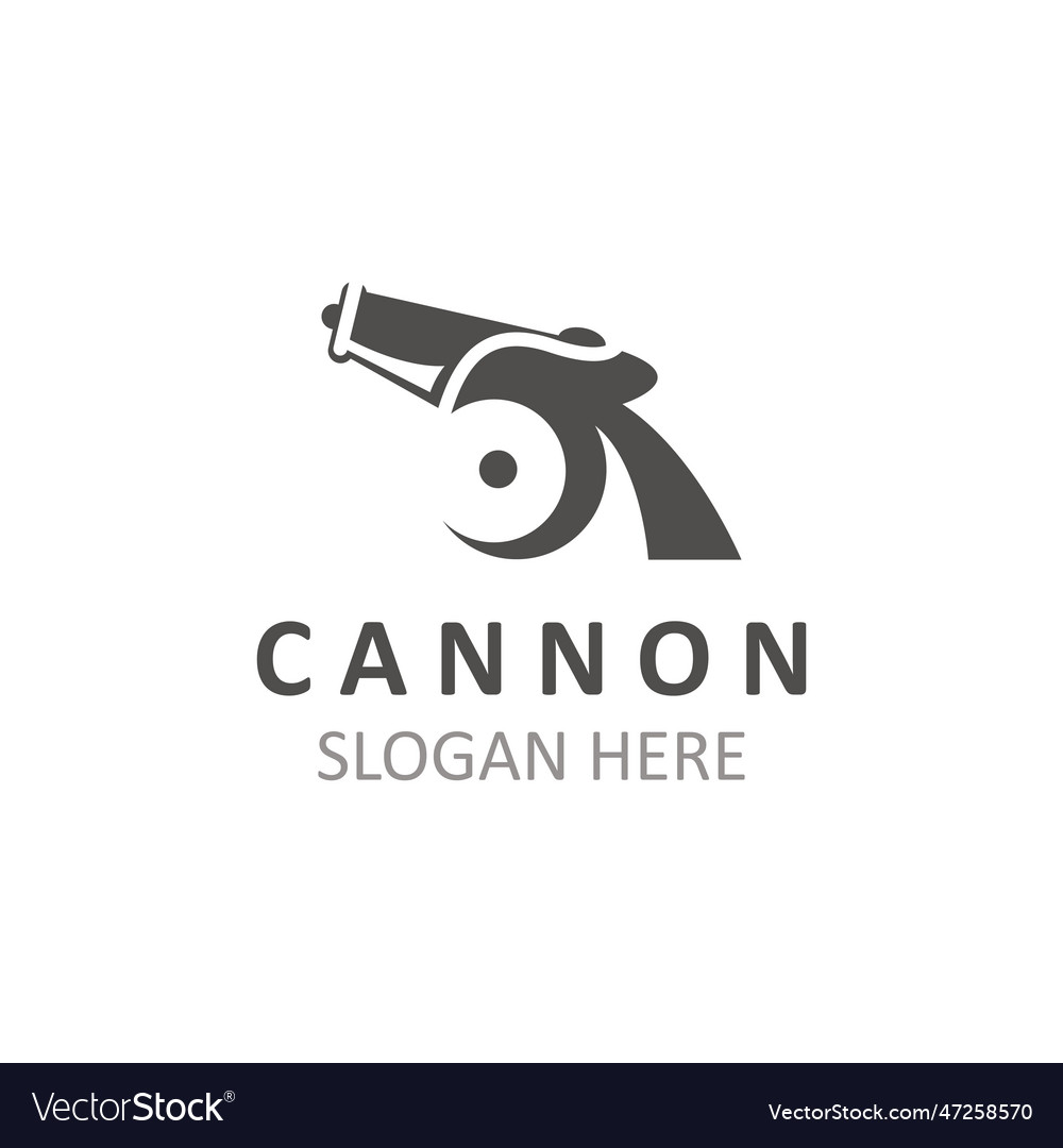 Cannon artilery logo vintage image design