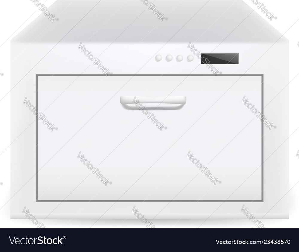 Closed Dishwasher Icon Realistic Style Royalty Free Vector