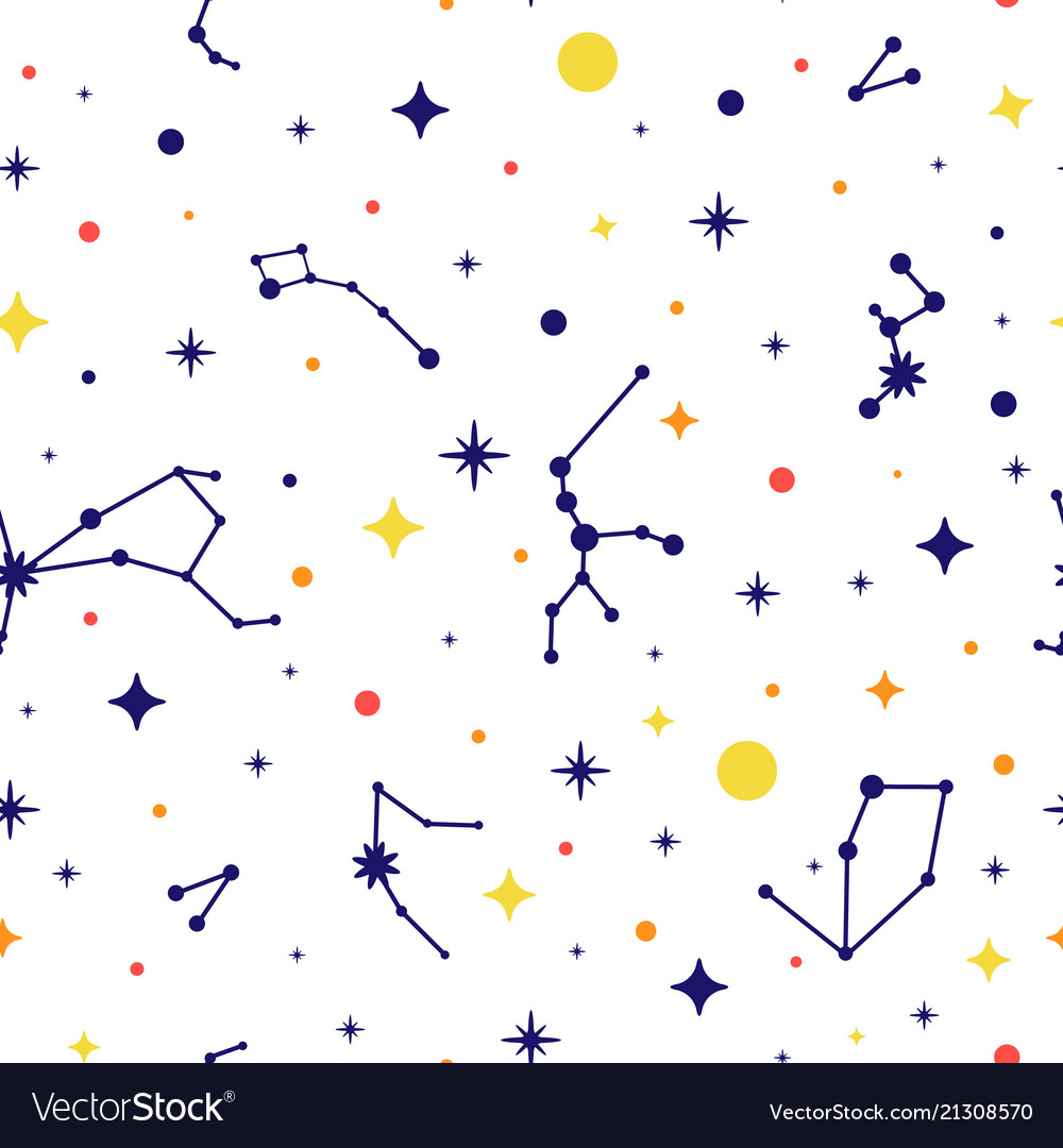 Constellation seamless pattern space background vector image Constellation seamless pattern space background