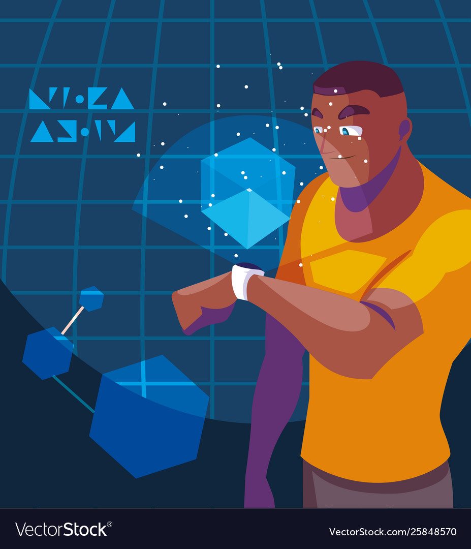 Design man using technology augmented