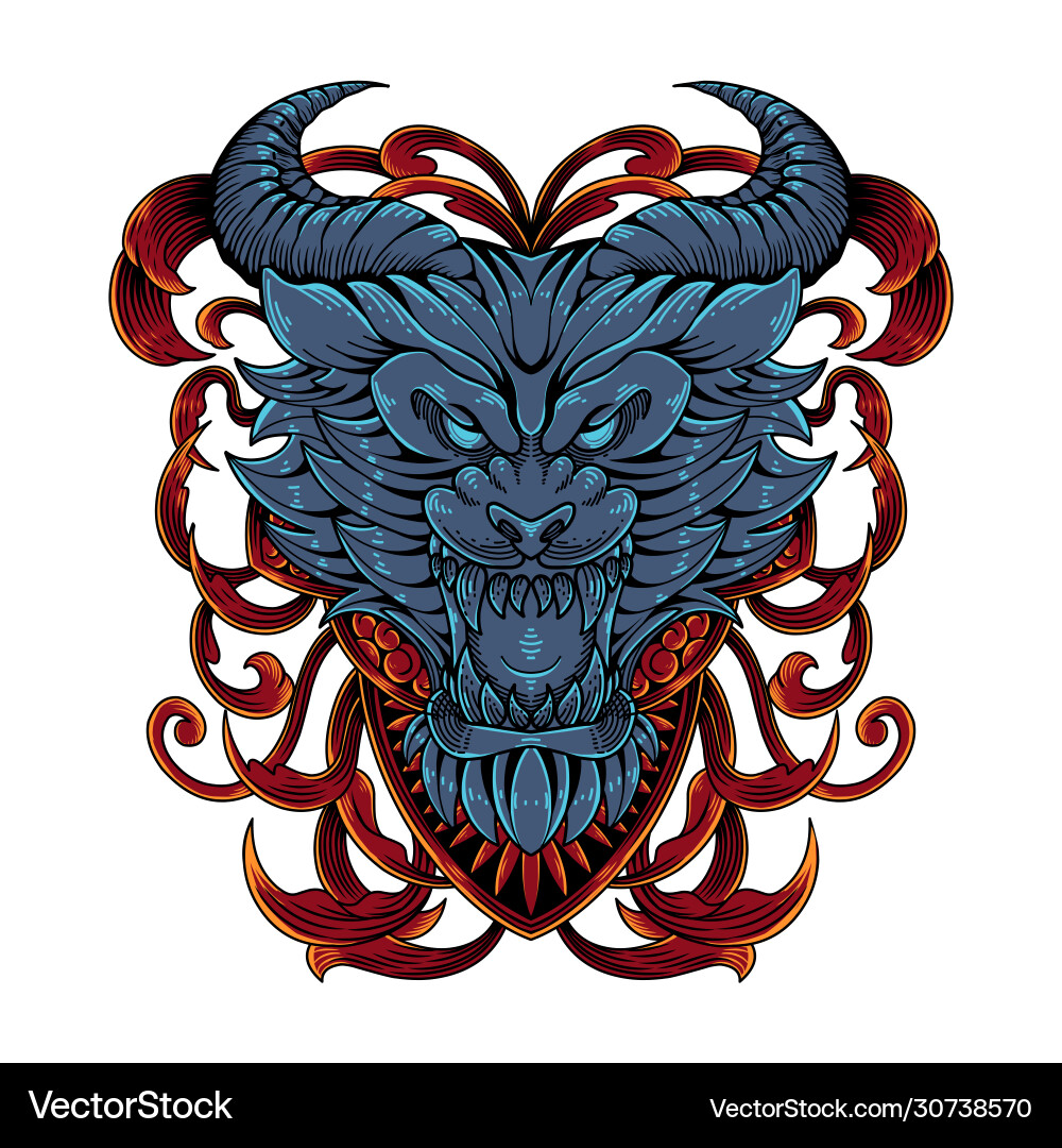 Devil head mascot logo Royalty Free Vector Image