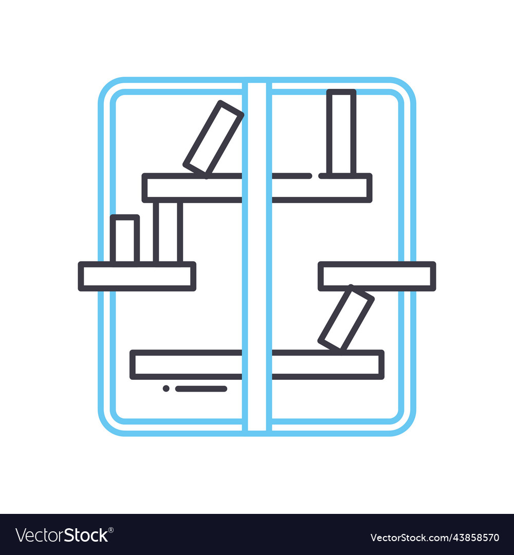 Display shelf line icon outline symbol Vector Image Display shelf line icon outline symbol