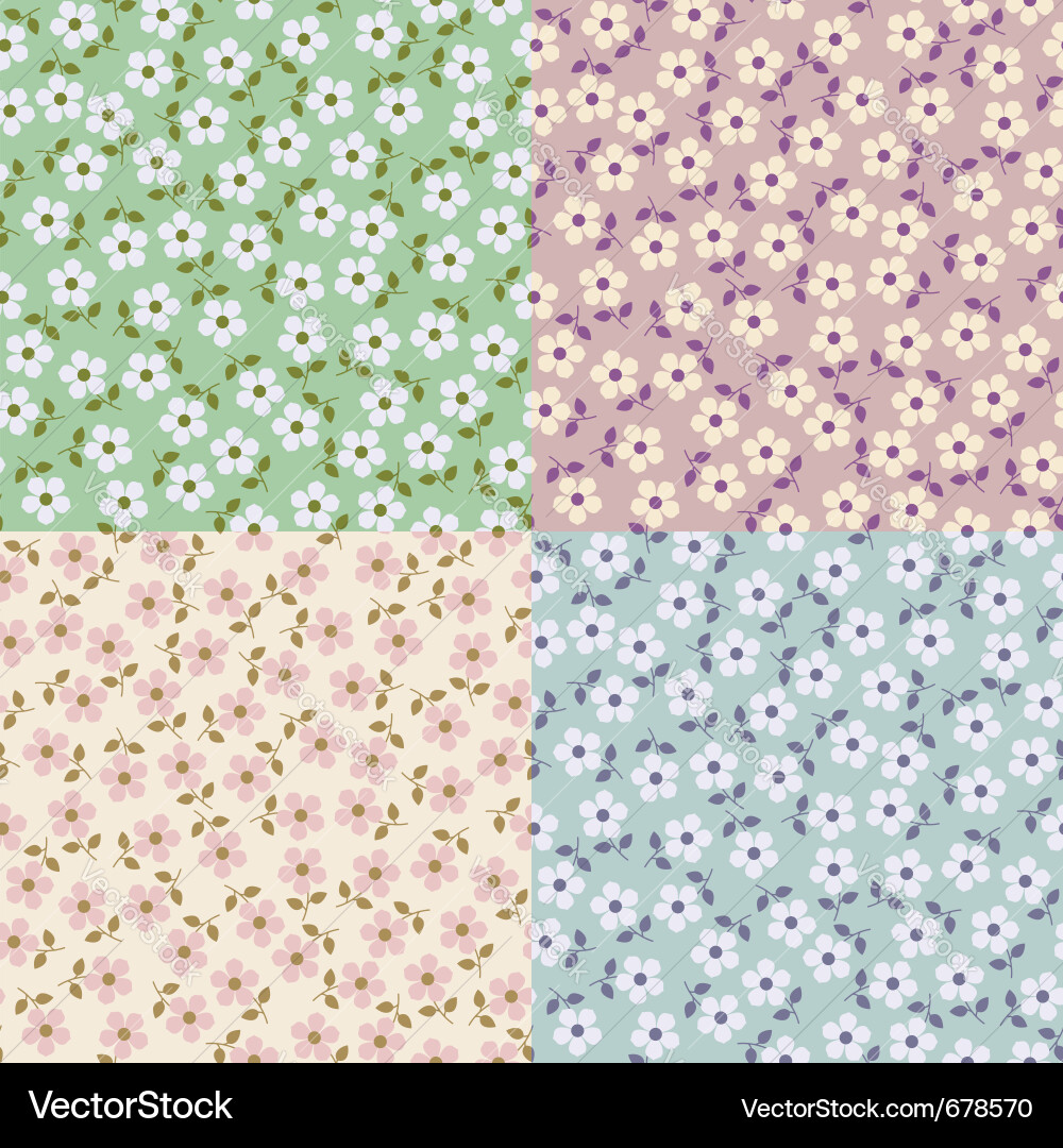 Flower seamless patterns Royalty Free Vector Image