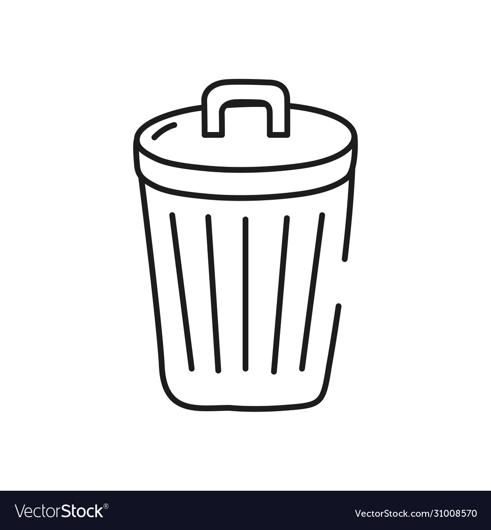 Garbage can icon line style