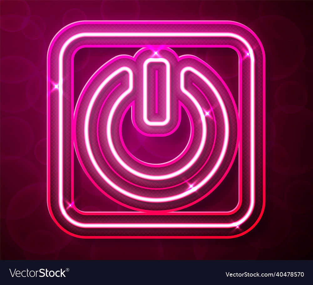 Glowing neon line power button icon isolated vector image Glowing neon line power button icon isolated