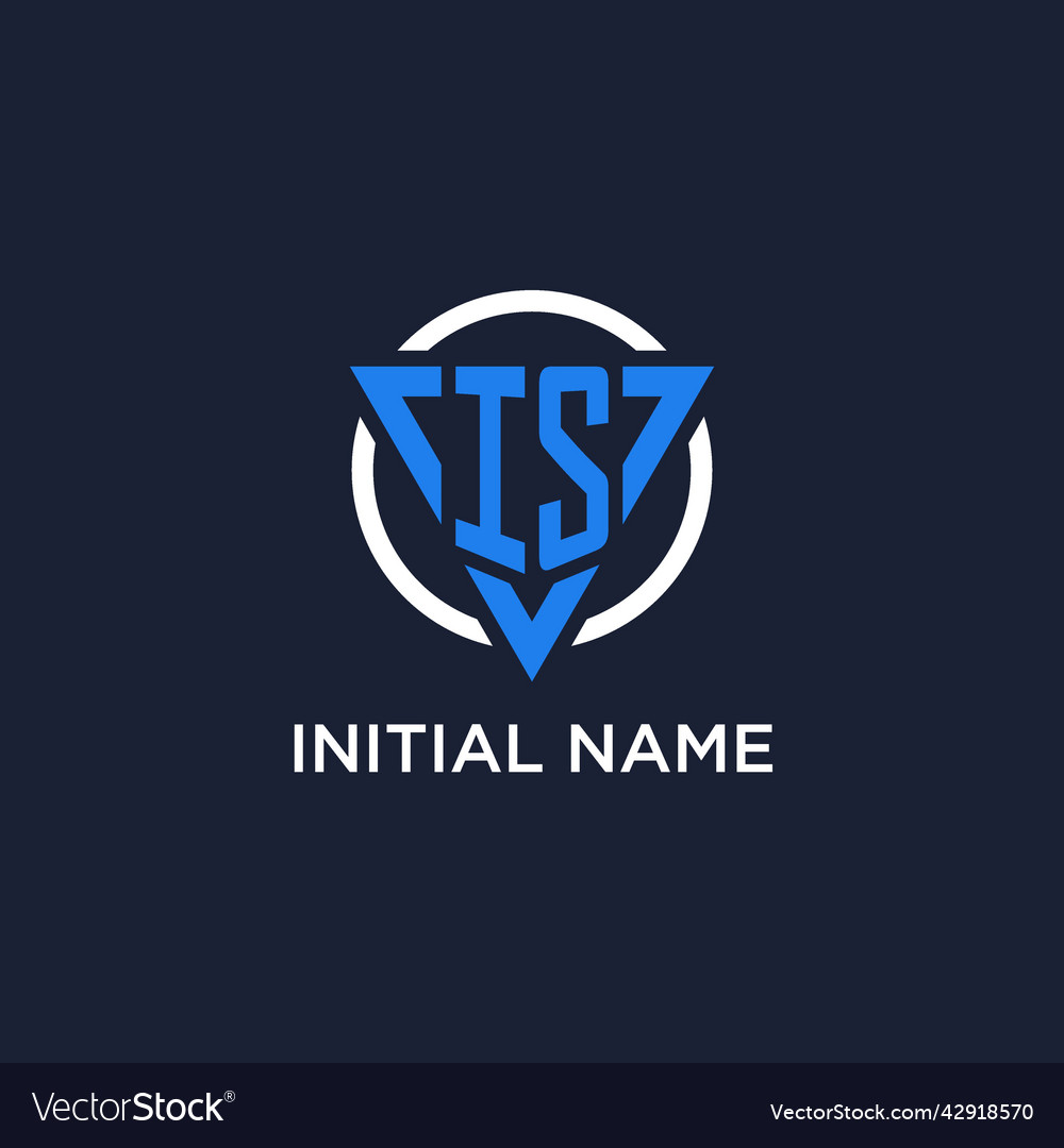 Is monogram logo with triangle shape and circle Vector Image Is monogram logo with triangle shape and circle