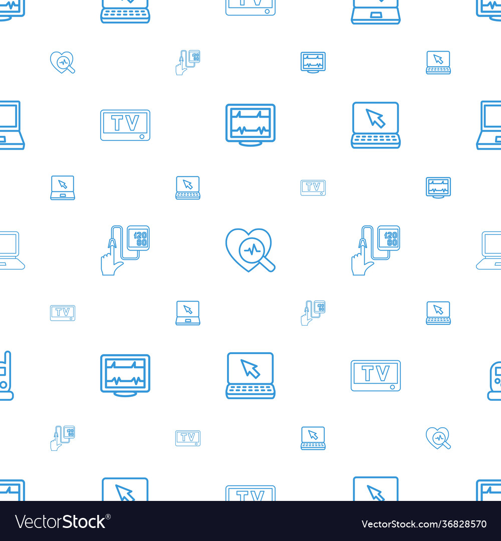 Monitor icons pattern seamless white background