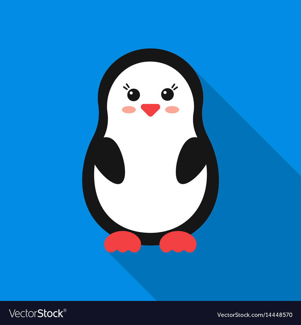 Penguin flat icon for web and mobile