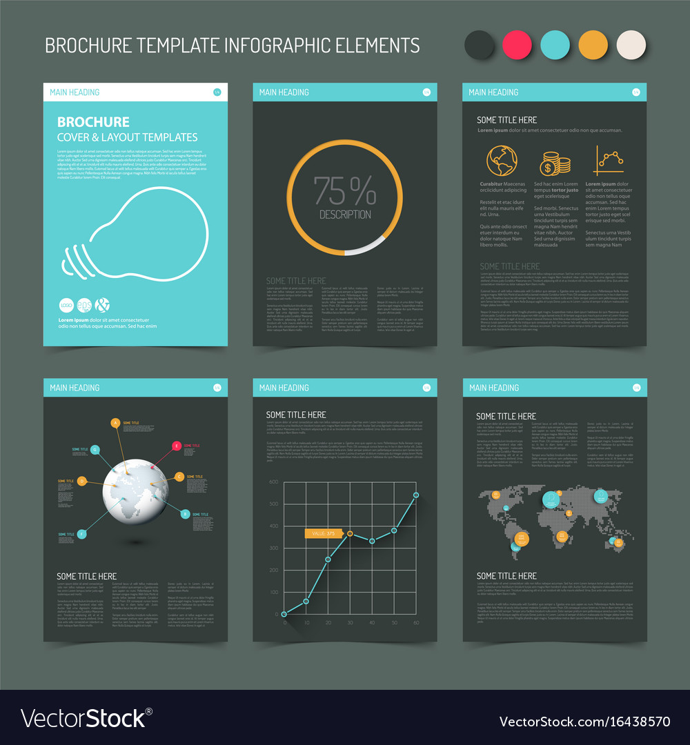 Presentation slides with infographic elements