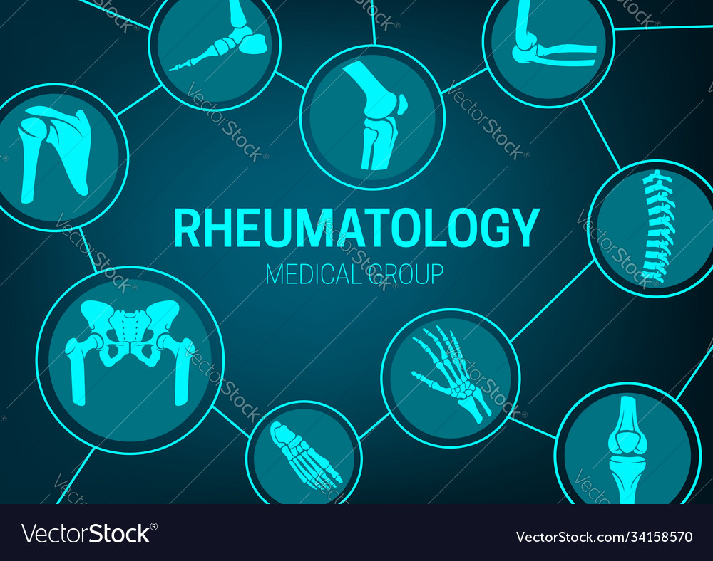 Rheumatology medicine joints x-ray banner Vector Image