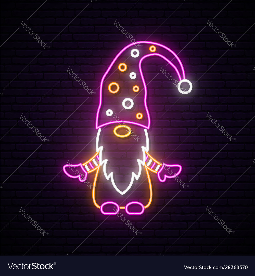 Scandinavian gnome neon sign christmas