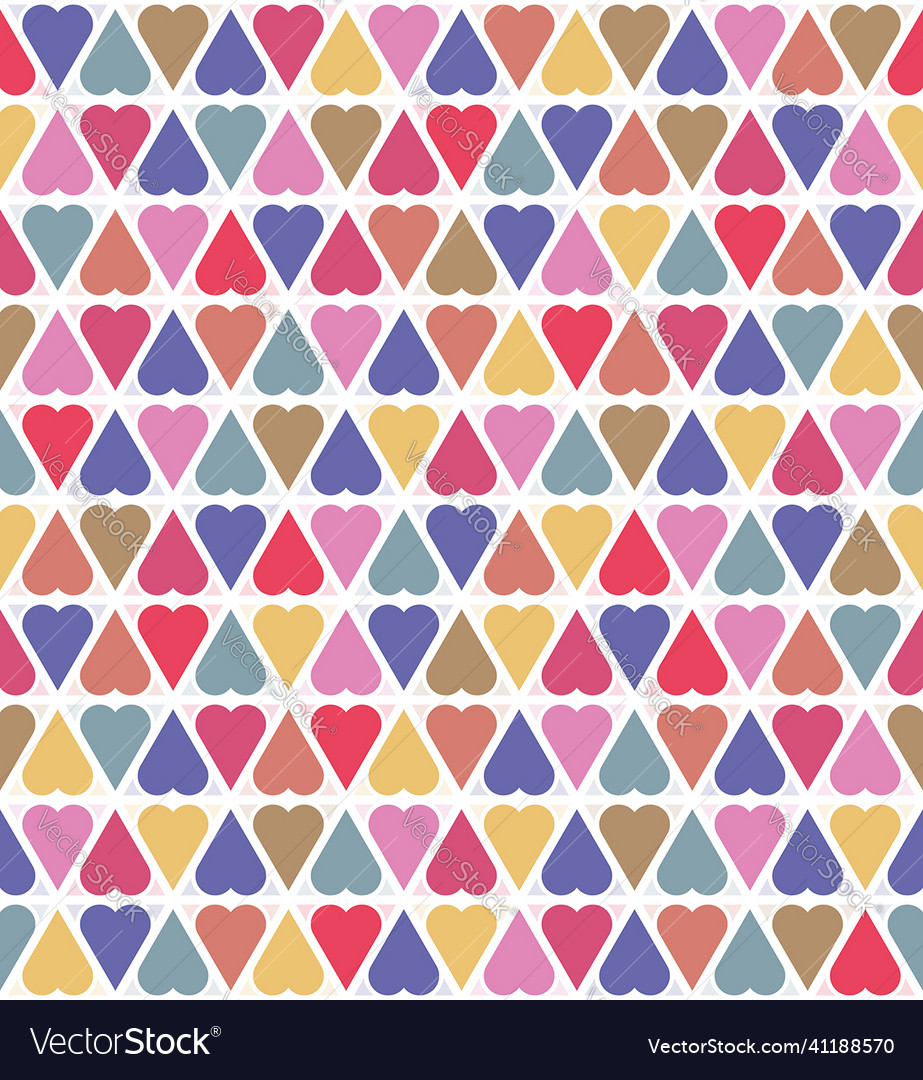 Seamless background pattern colorful heart shape vector image Seamless background pattern colorful heart shape