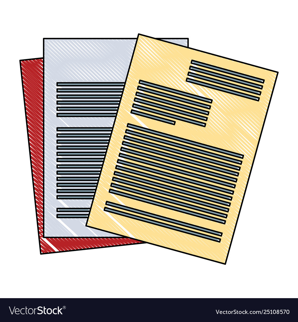 Sheets documents isolated scribble vector image Sheets documents isolated scribble