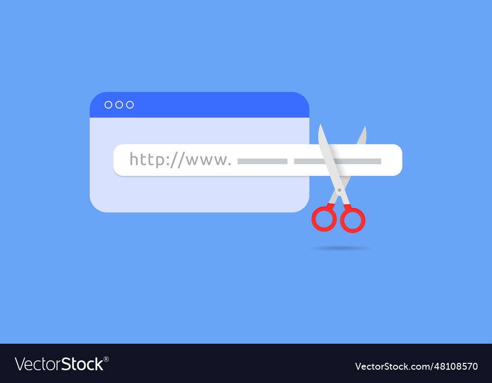 Short and custom urls url shortener technology vector image Short and custom urls url shortener technology