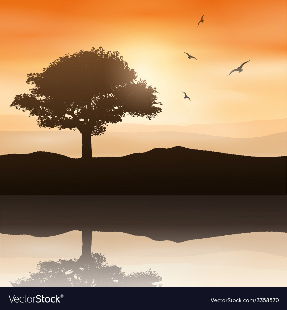 Tree landscape Royalty Free Vector Image - VectorStock