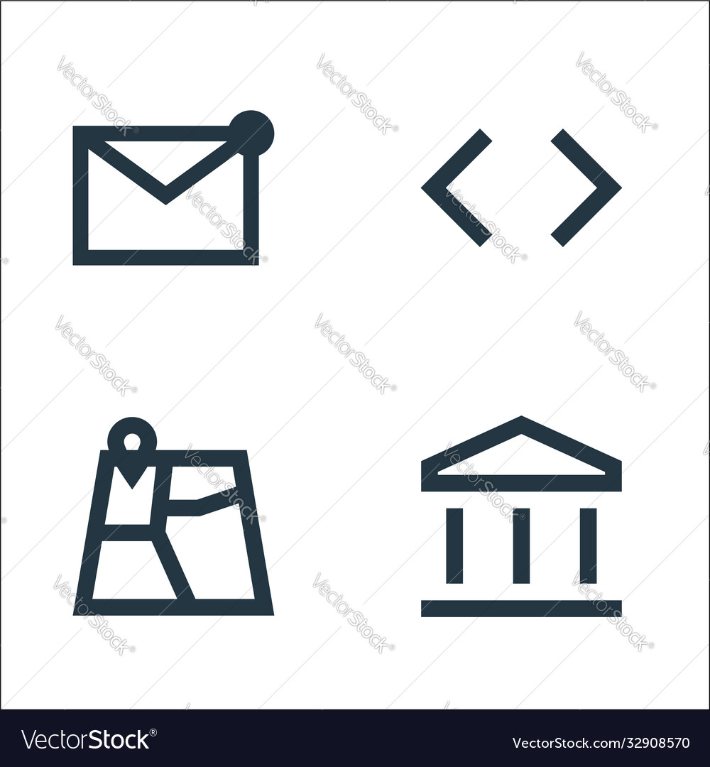 User interface line icons linear set quality Vector Image User interface line icons linear set quality