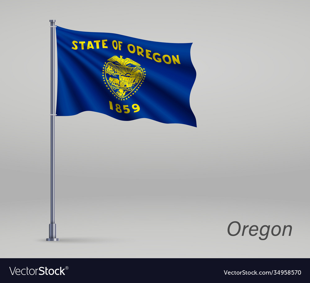 Waving flag oregon - state united state