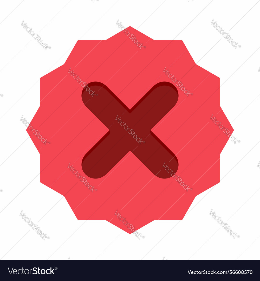Falsche Markierungen Kreuz abgelehnt vector image Falsche Markierungen Kreuz abgelehnt