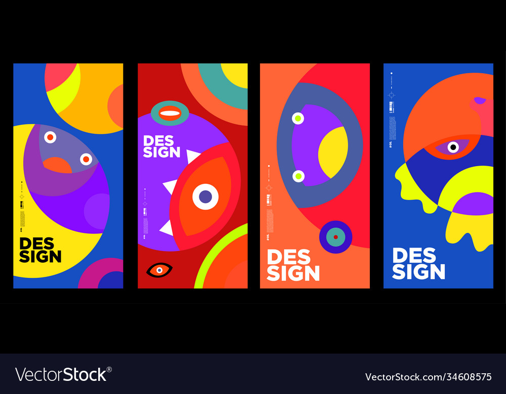 Abstract colorful geometric and curvy pattern vector image Abstract colorful geometric and curvy pattern
