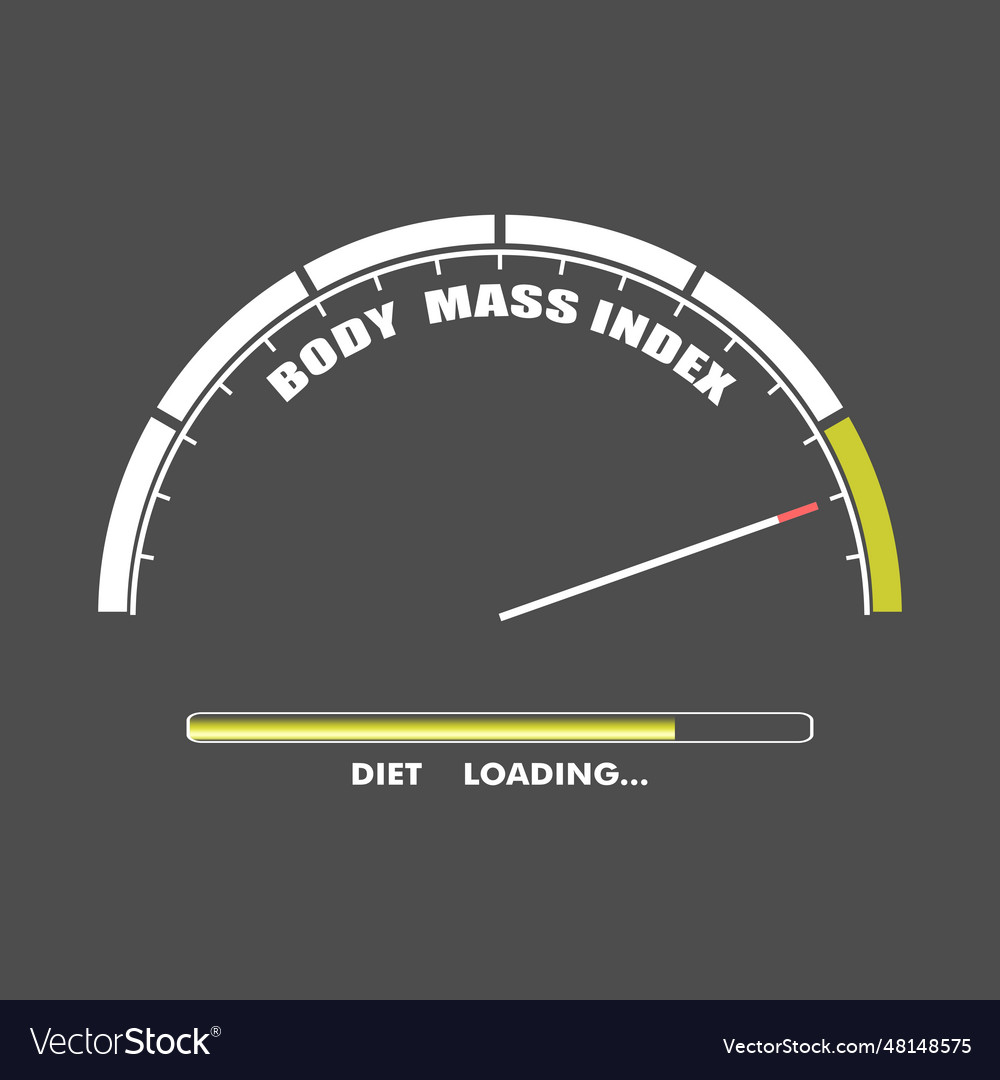 Body mass index meter read level result color vector image Body mass index meter read level result color
