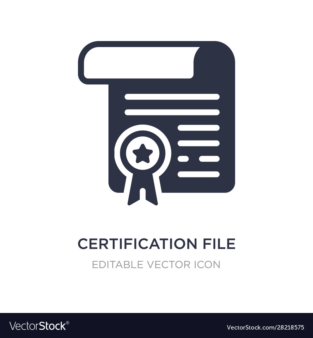 Certification file icon on white background