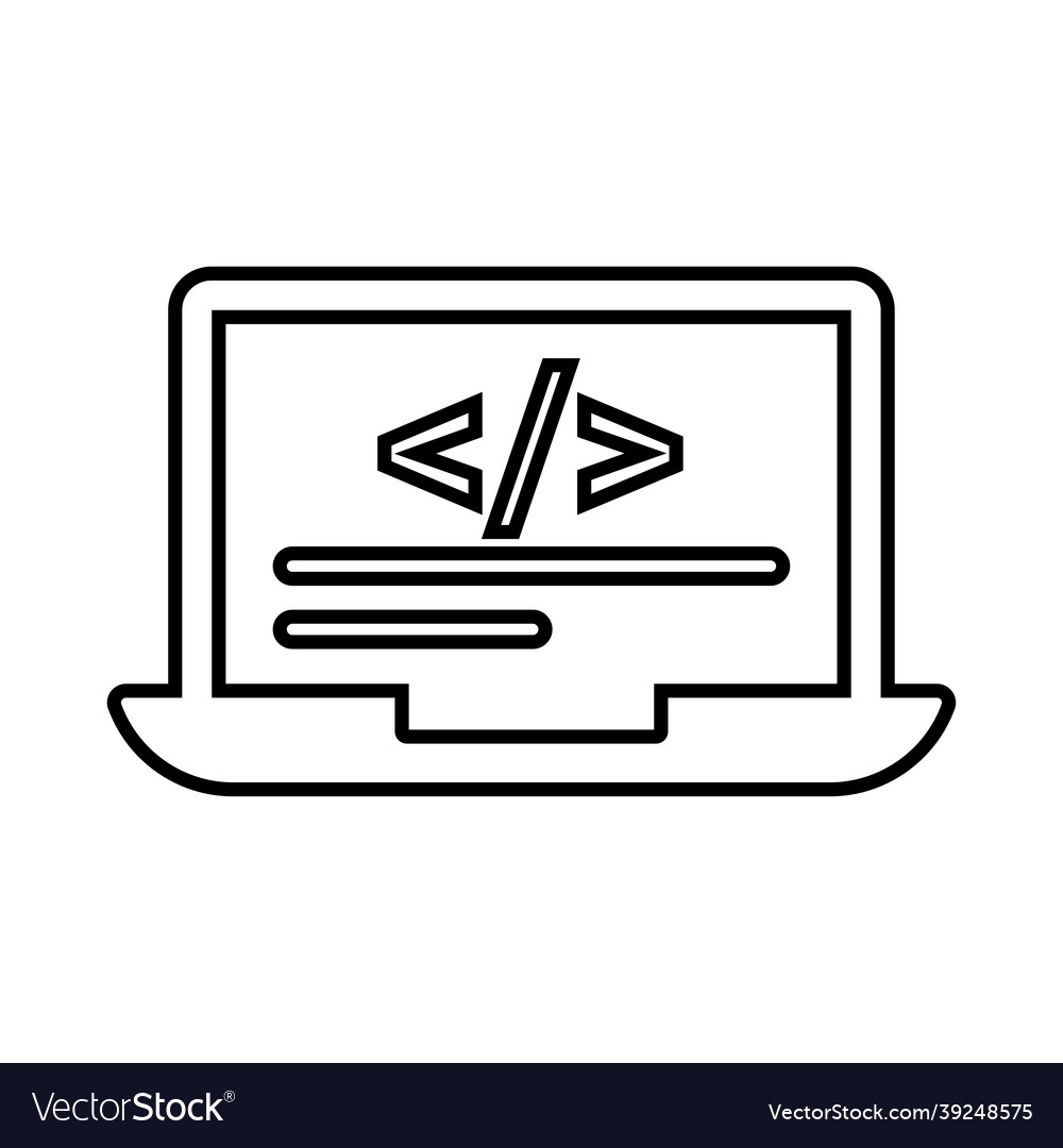 Code-Codierung Linie Symbol Umriss