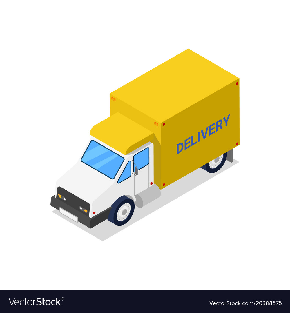 Download Container truck isometric 3d icon Royalty Free Vector Image