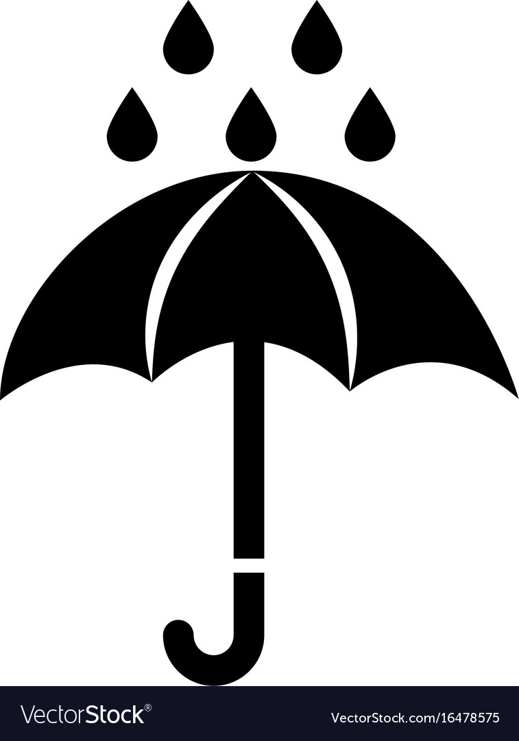 Cute umbrella with rain drops Royalty Free Vector Image