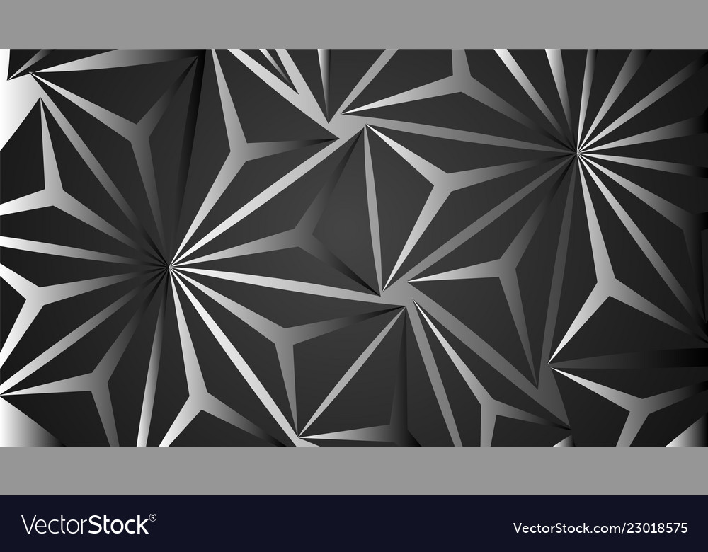 Design background abstract black polygon vector image Design background abstract black polygon