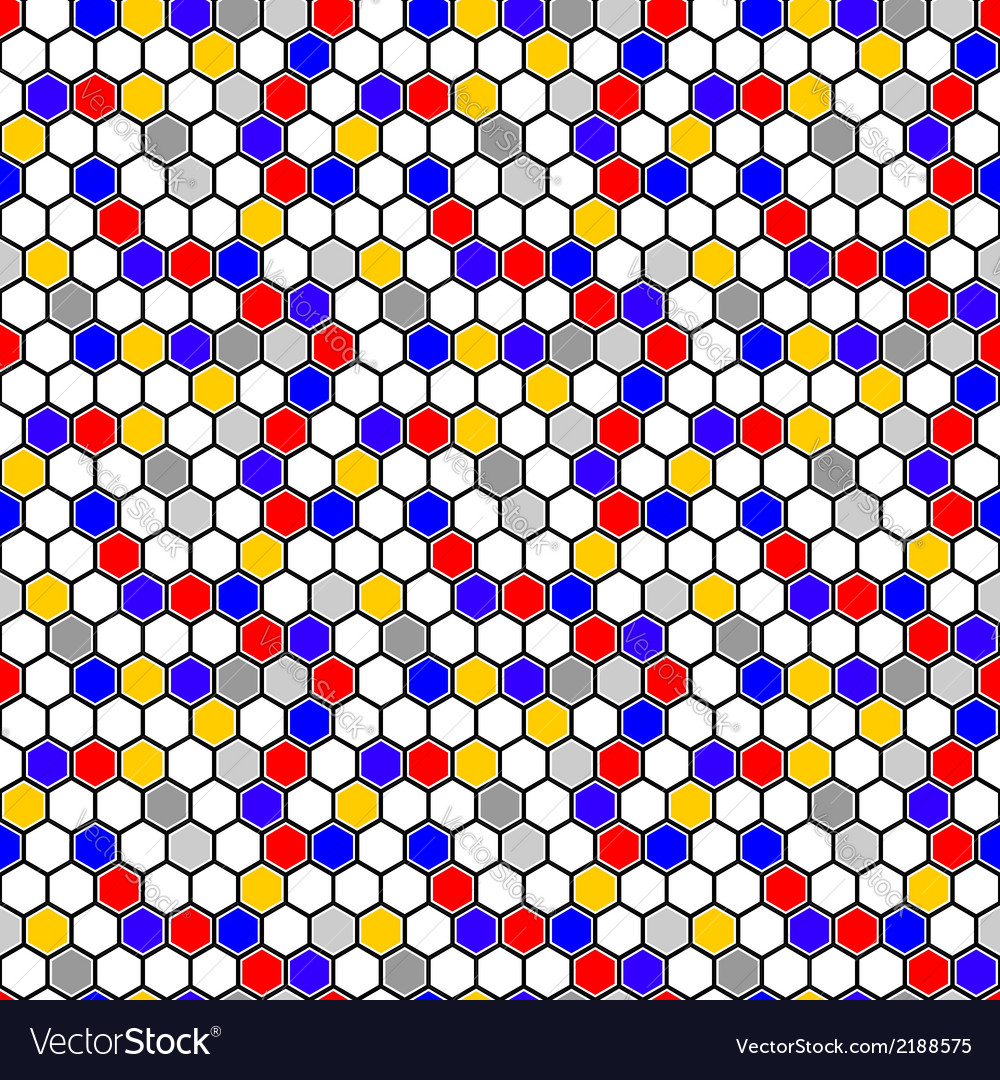 Design seamless colorful mosaic hexagon pattern