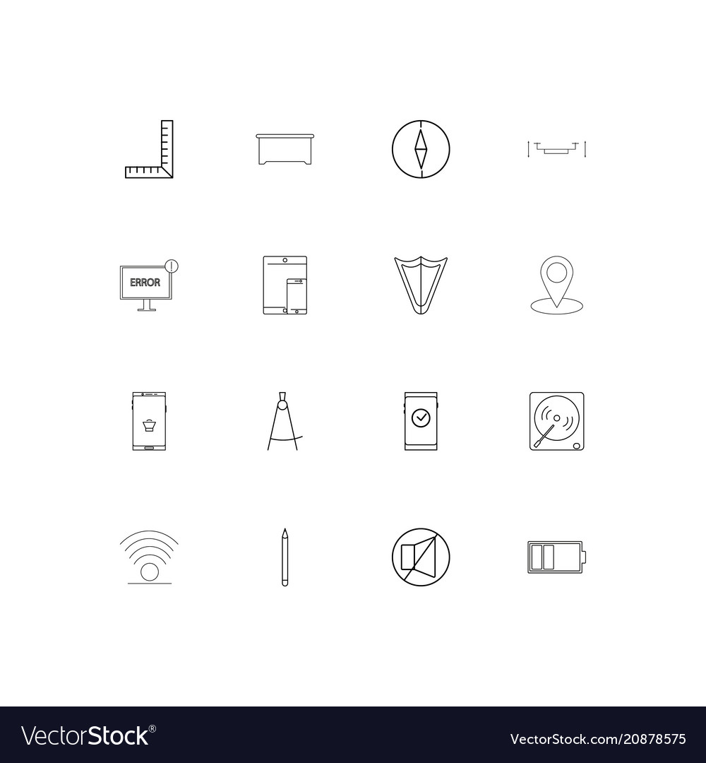 Devices linear thin icons set outlined simple