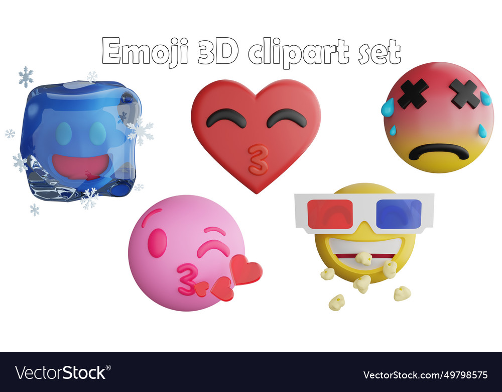 Emoji clipart element 3d render