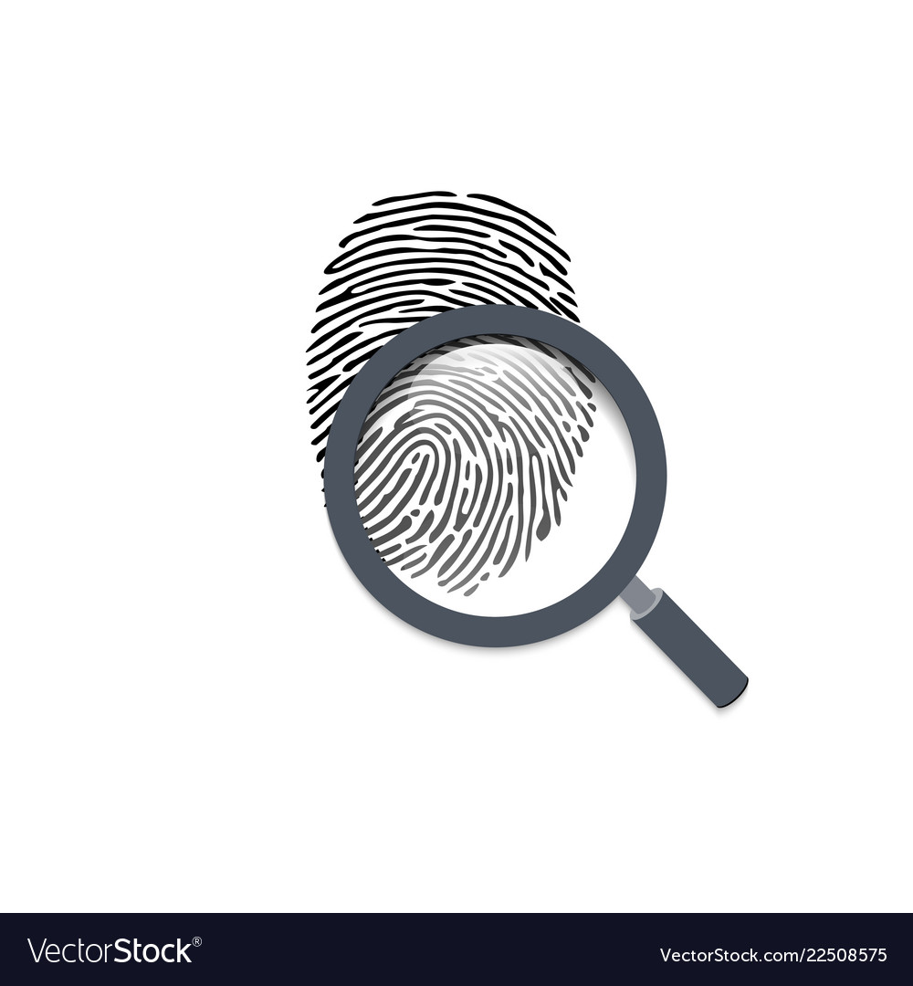 Finger print search secure data vector image Finger print search secure data
