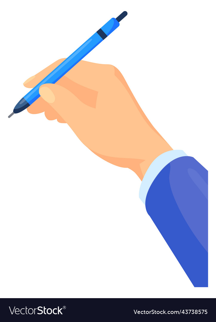 Hand with pen writing icon signing symbol Vector Image