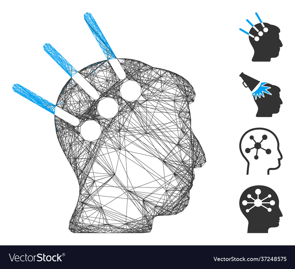 Hatched neural interface mesh vector image Hatched neural interface mesh