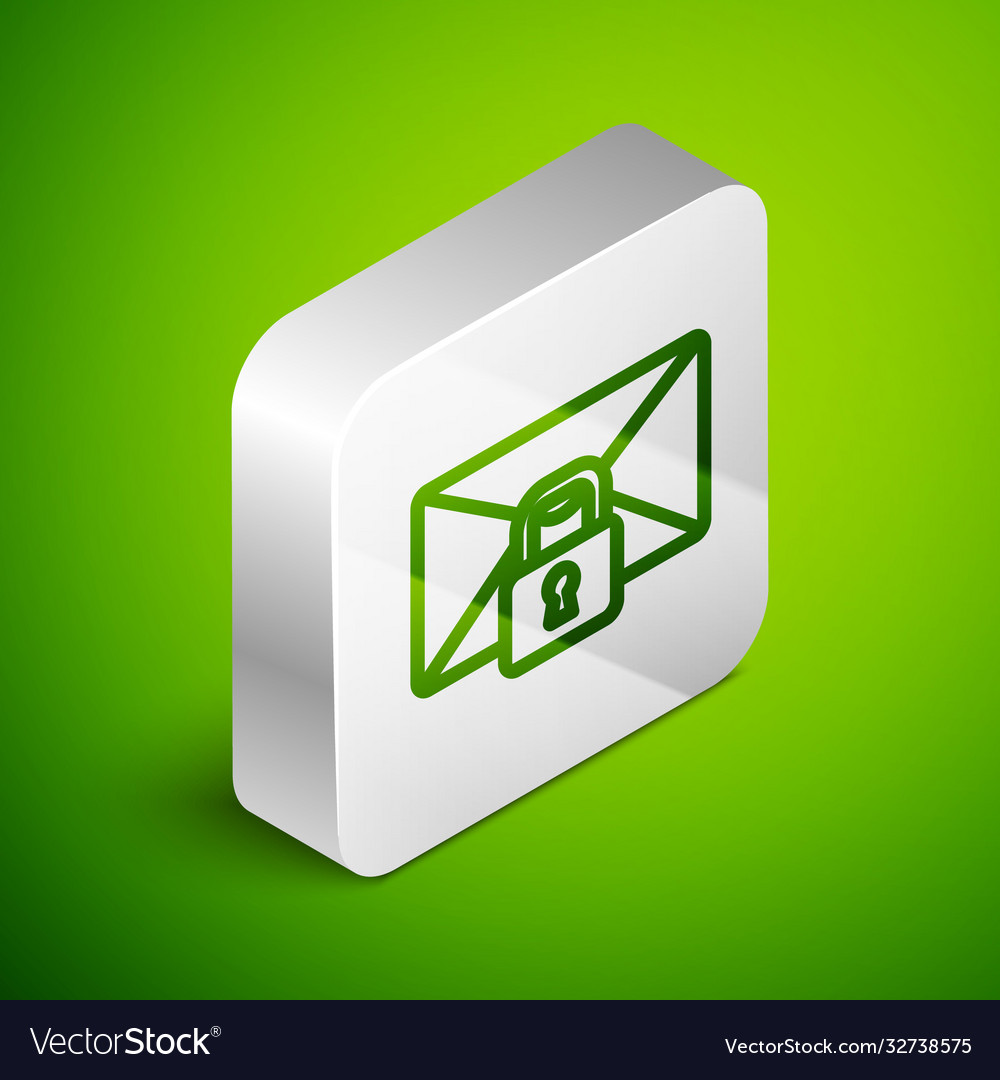 Isometric line mail message lock password icon vector image Isometric line mail message lock password icon