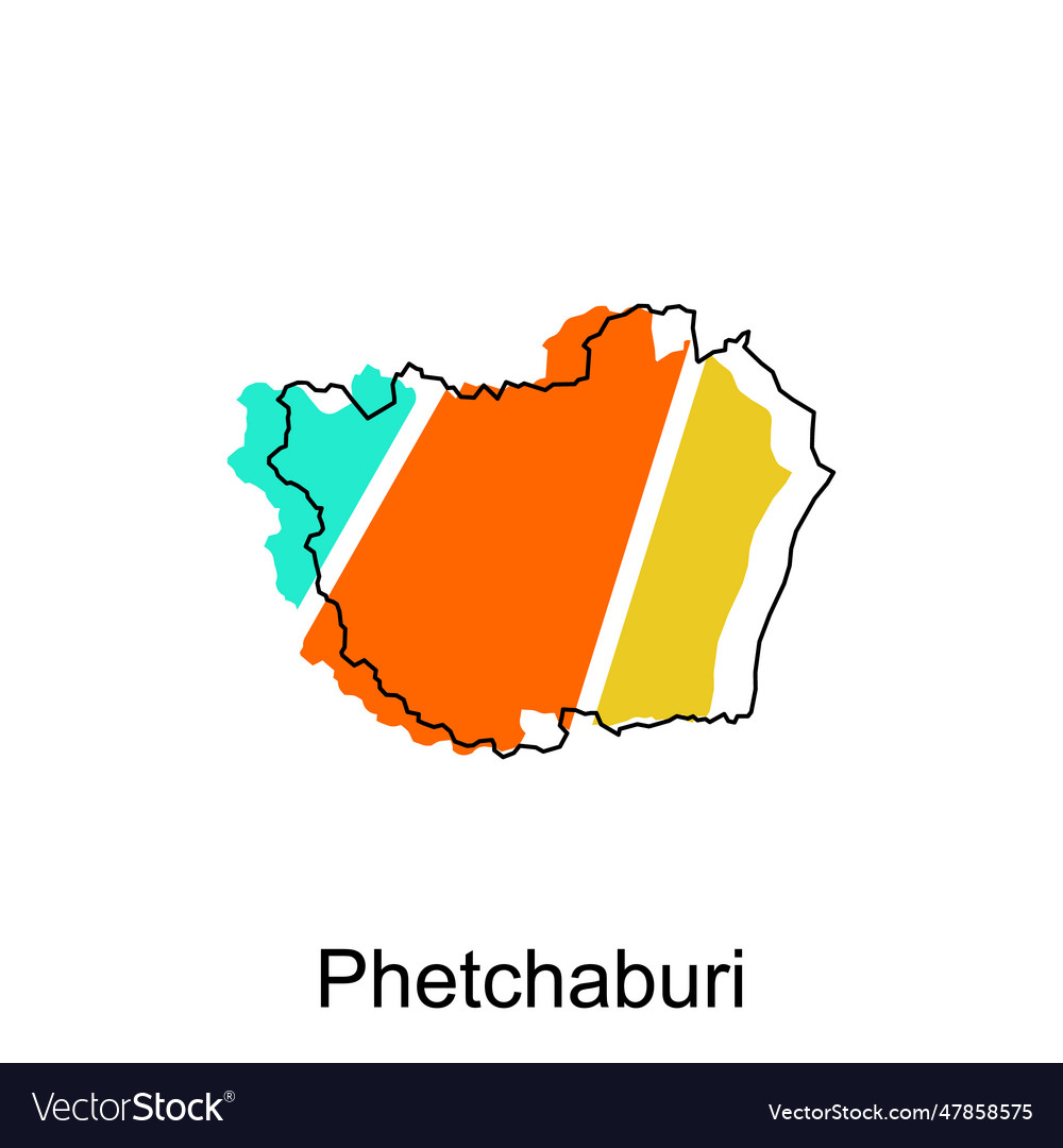 Map of phetchaburi design template national Vector Image