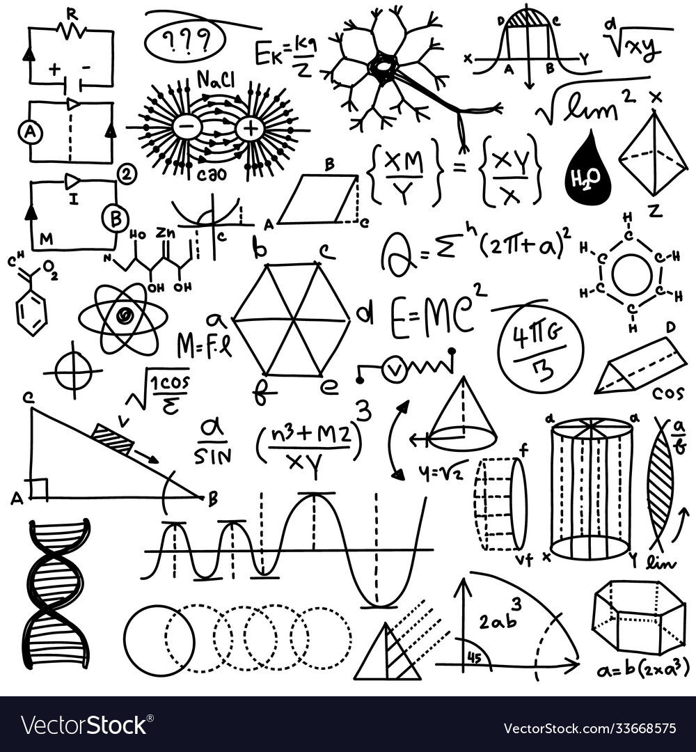 Mathematical scientific pattern with geometry Vector Image