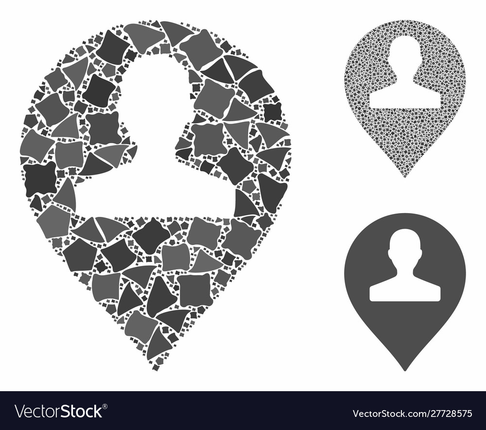 Monument marker mosaic icon humpy elements vector image Monument marker mosaic icon humpy elements