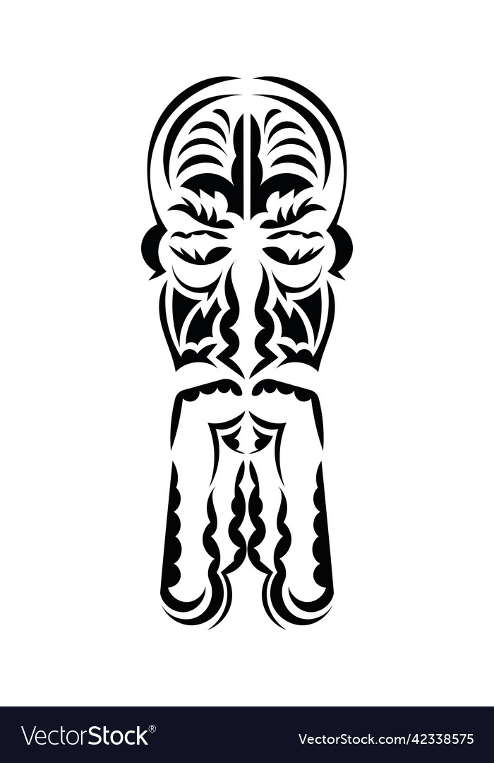 Polynesian style face black tattoo patterns flat