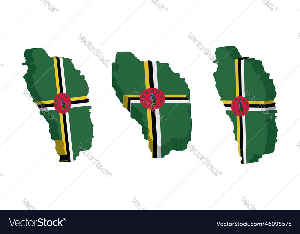 Realistic 3d map of dominica design