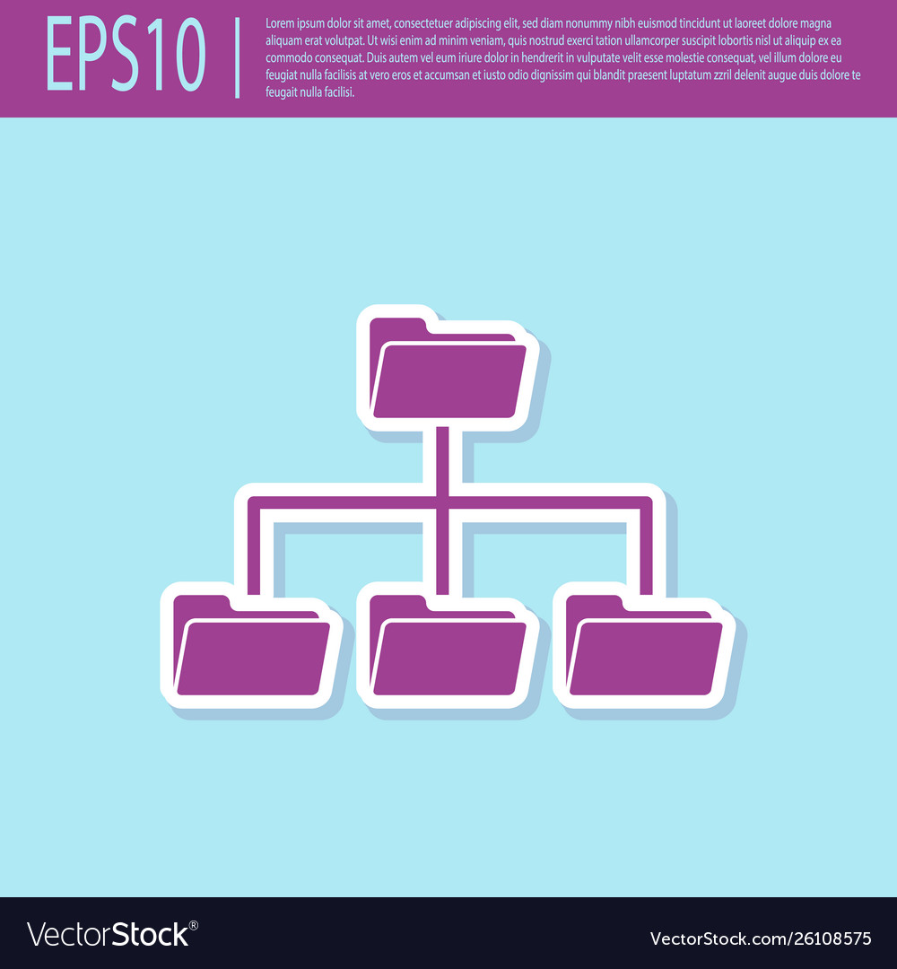 Retro purple folder tree icon isolated vector image Retro purple folder tree icon isolated