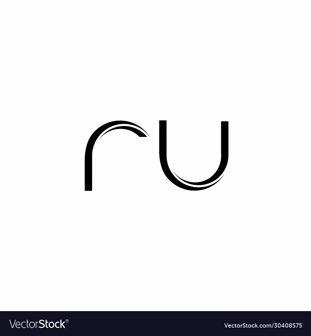 Ru logo monogram with slice rounded modern design Vector Image Ru logo monogram with slice rounded modern design